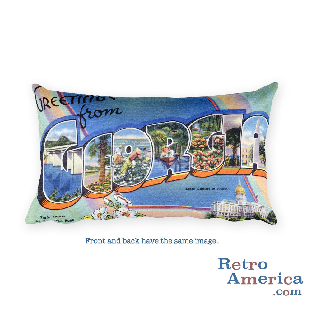 Greetings from Georgia Throw Pillow 1