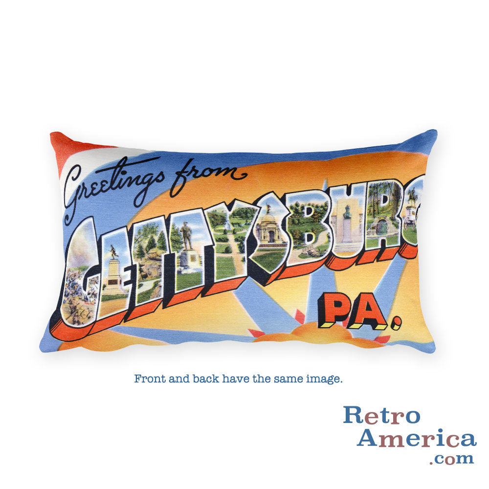 Greetings from Gettysburg Pennsylvania Throw Pillow