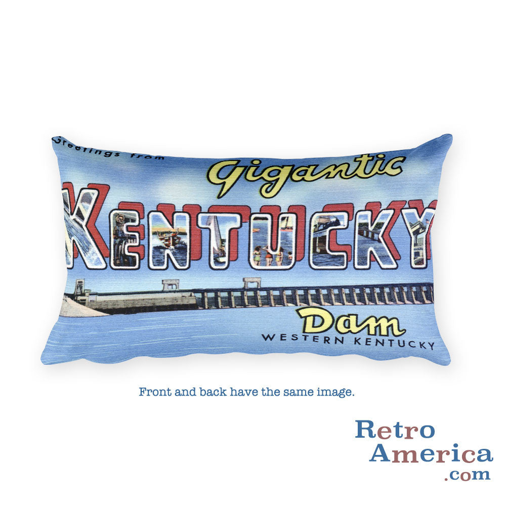 Greetings from Gigantic Kentucky Dam Kentucky Throw Pillow