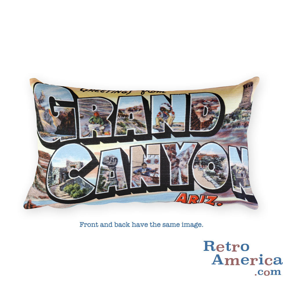 Greetings from Grand Canyon Arizona Throw Pillow 1
