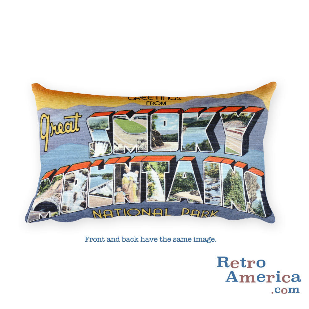 Greetings from Great Smoky Mountains Tennessee Throw Pillow 1
