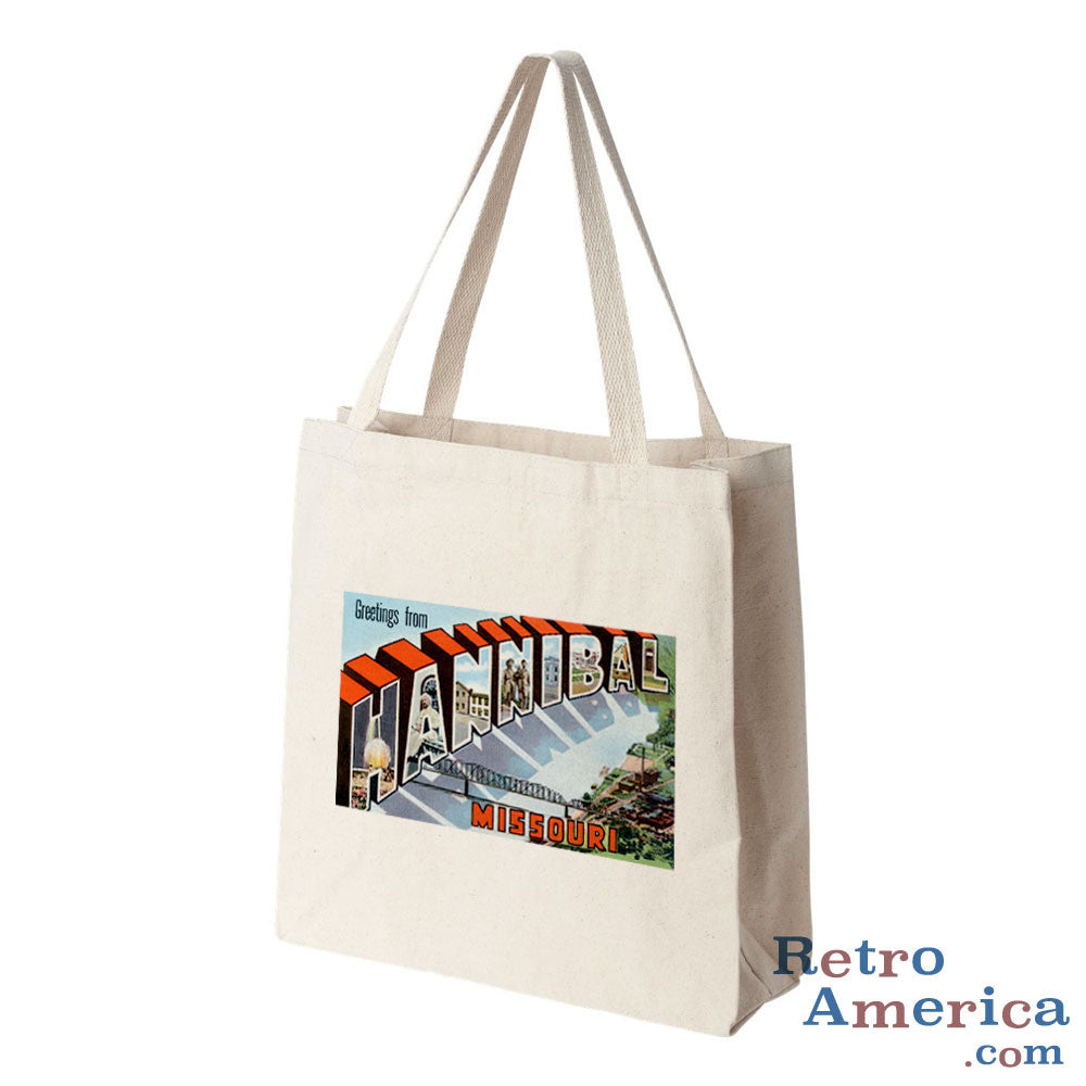 Greetings from Hannibal Missouri MO Postcard Tote Bag