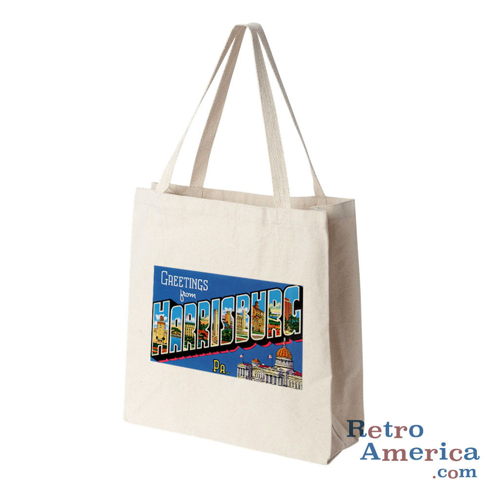 Greetings from Harrisburg Pennsylvania PA Postcard Tote Bag