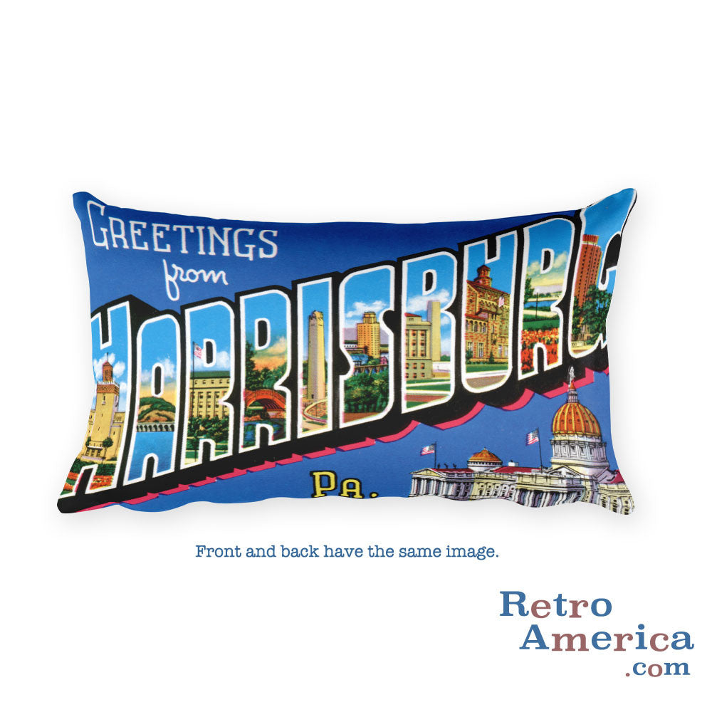 Greetings from Harrisburg Pennsylvania Throw Pillow