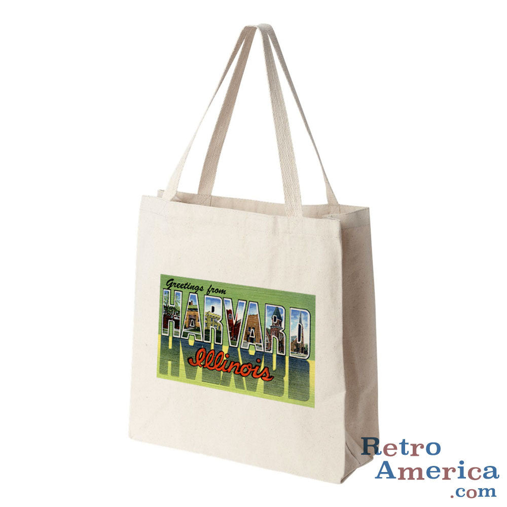 Greetings from Harvard Illinois IL Postcard Tote Bag