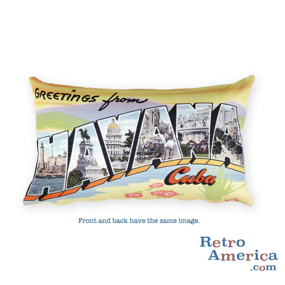 Greetings from Havana Cuba Throw Pillow