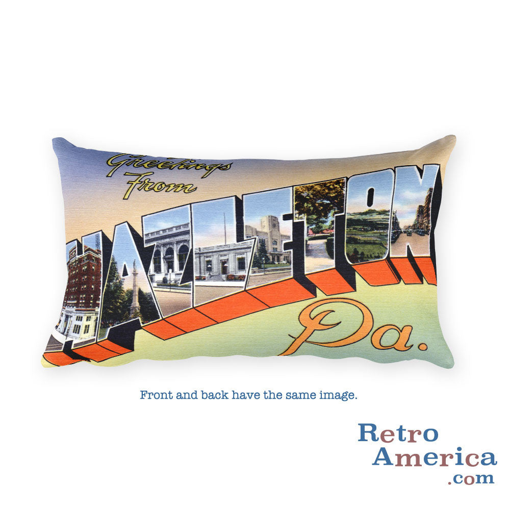 Greetings from Hazleton Pennsylvania Throw Pillow