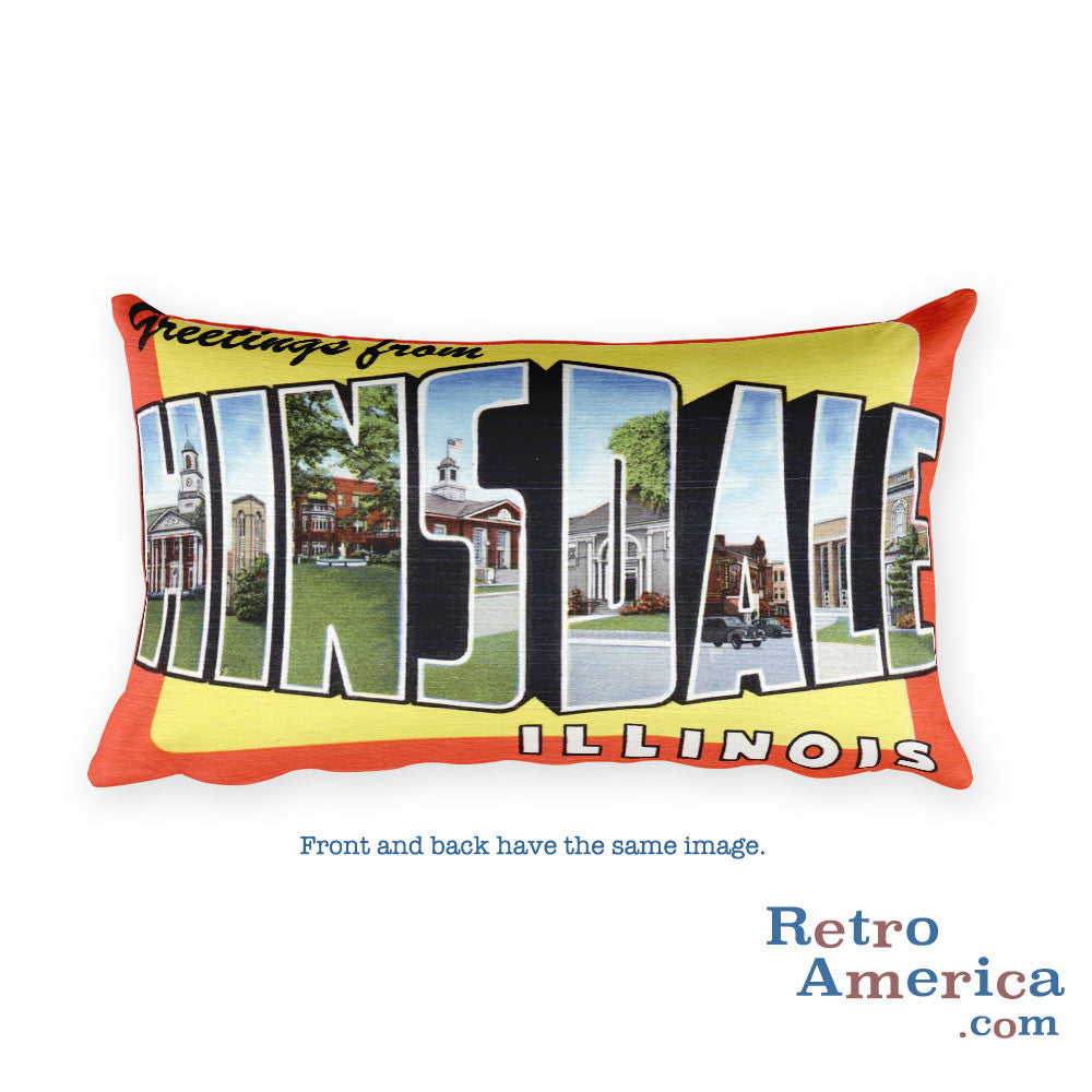 Greetings from Hinsdale Illinois Throw Pillow