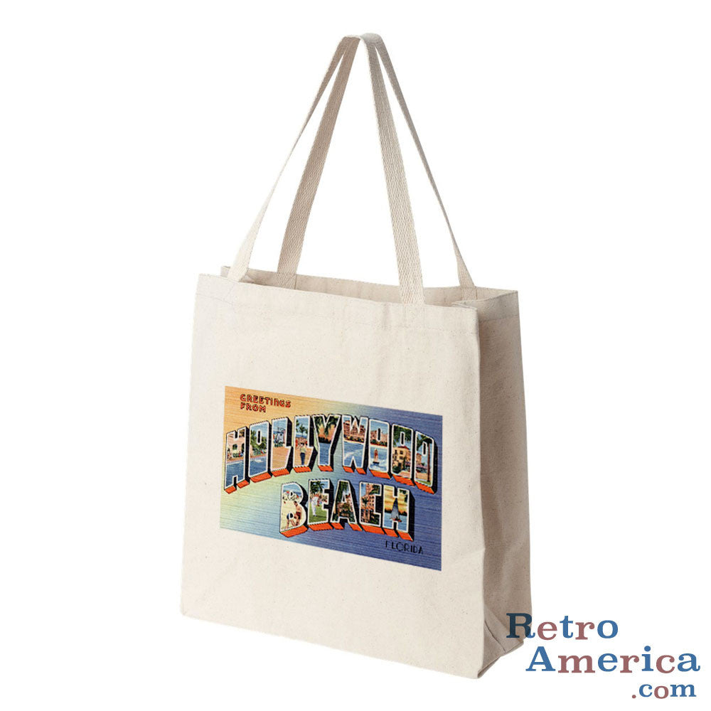 Greetings from Hollywood Beach Florida FL Postcard Tote Bag