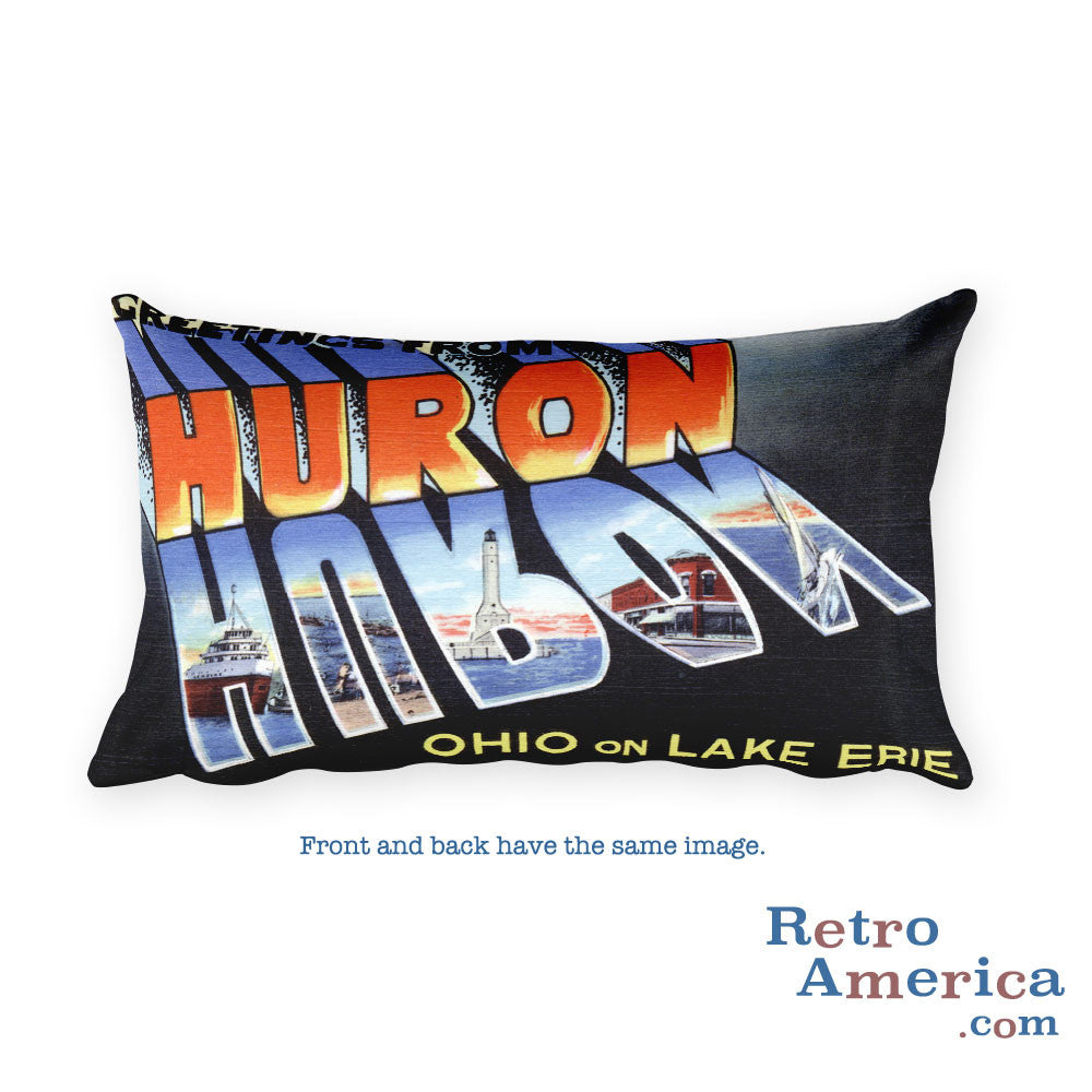 Greetings from Huron Ohio Throw Pillow