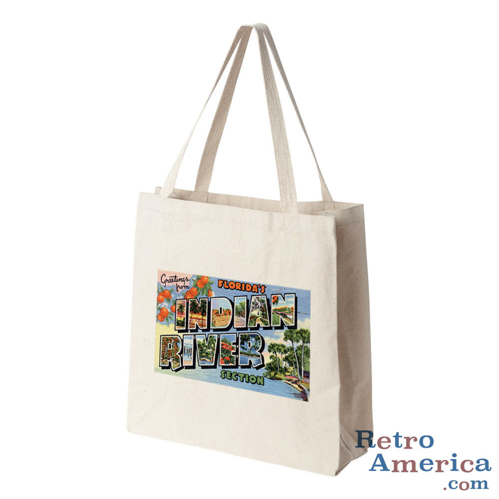 Greetings from Indian River Florida FL Postcard Tote Bag