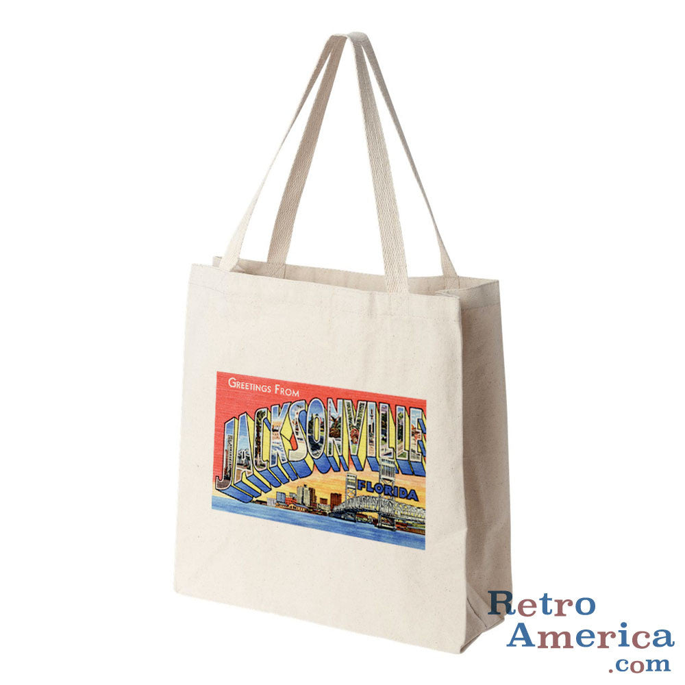 Greetings from Jacksonville Florida FL 2 Postcard Tote Bag