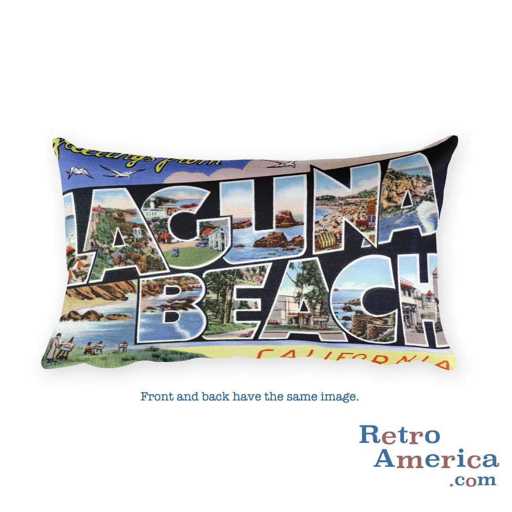 Greetings from Laguna Beach California Throw Pillow