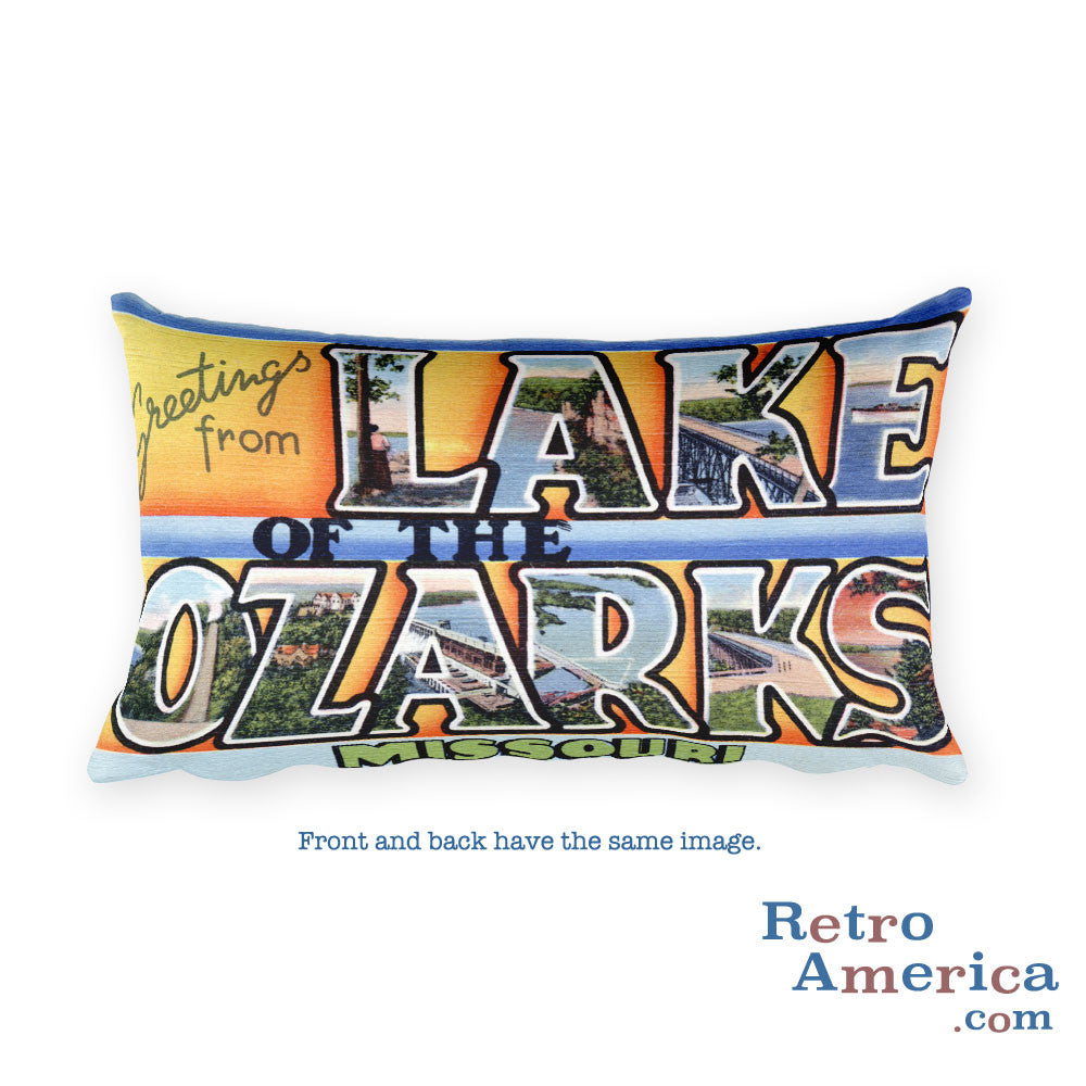Greetings from Lake Of The Ozarks Missouri Throw Pillow