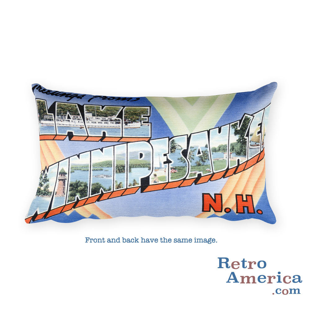 Greetings from Lake Winnipesaukee New Hampshire Throw Pillow