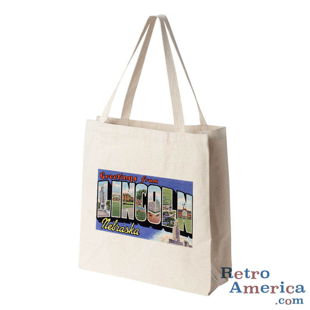 Greetings from Lincoln Nebraska NE Postcard Tote Bag