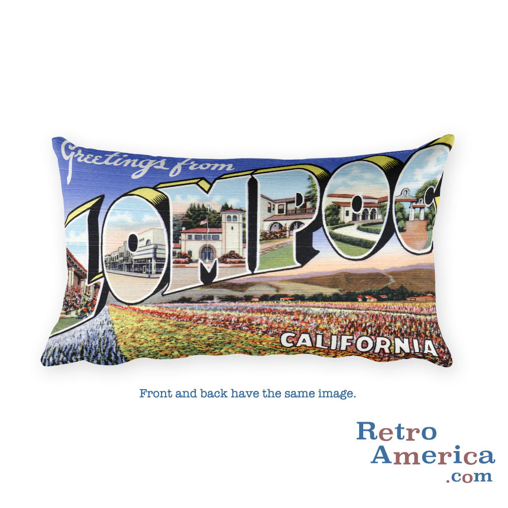Greetings from Lompoc California Throw Pillow