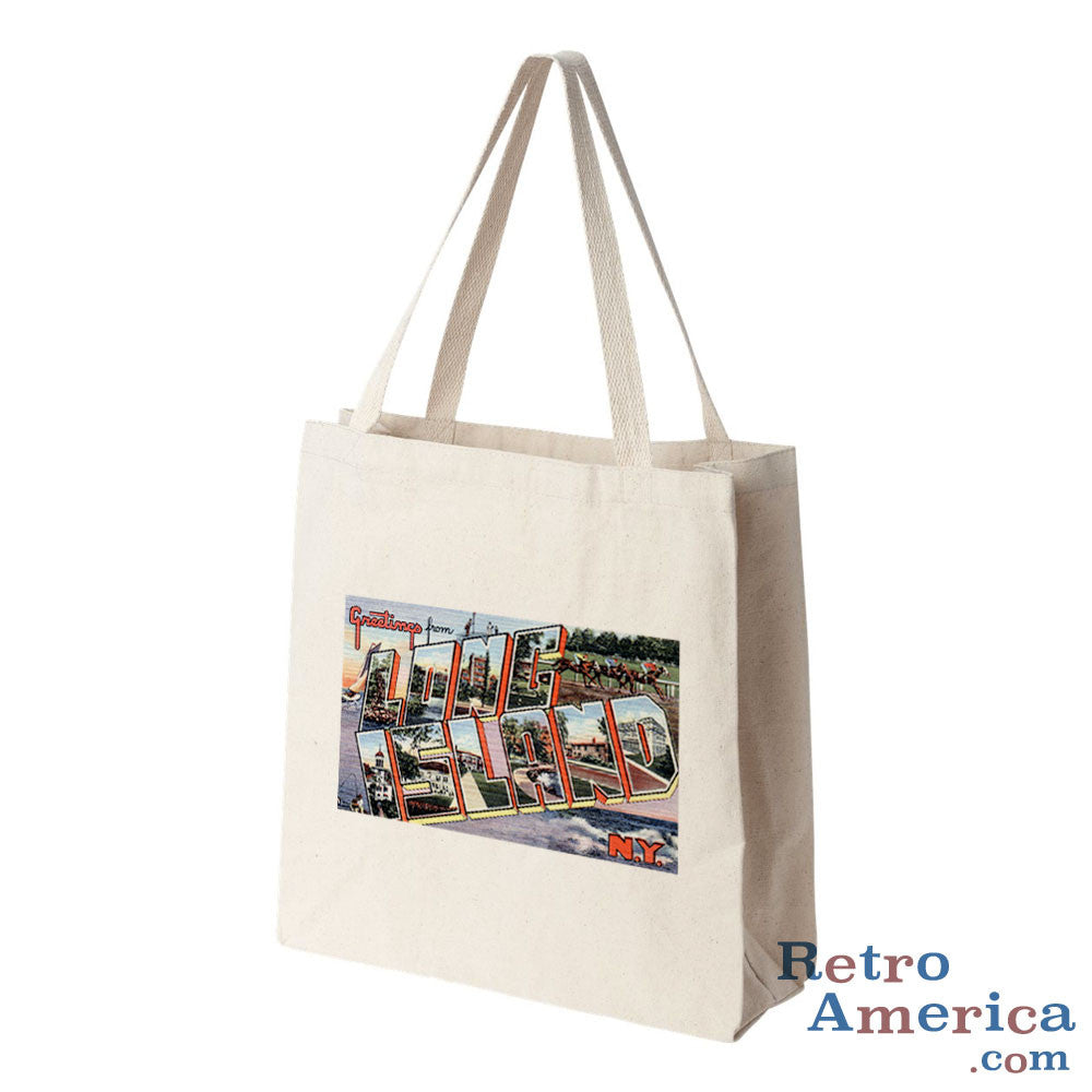 Greetings from Long Island New York NY 1 Postcard Tote Bag