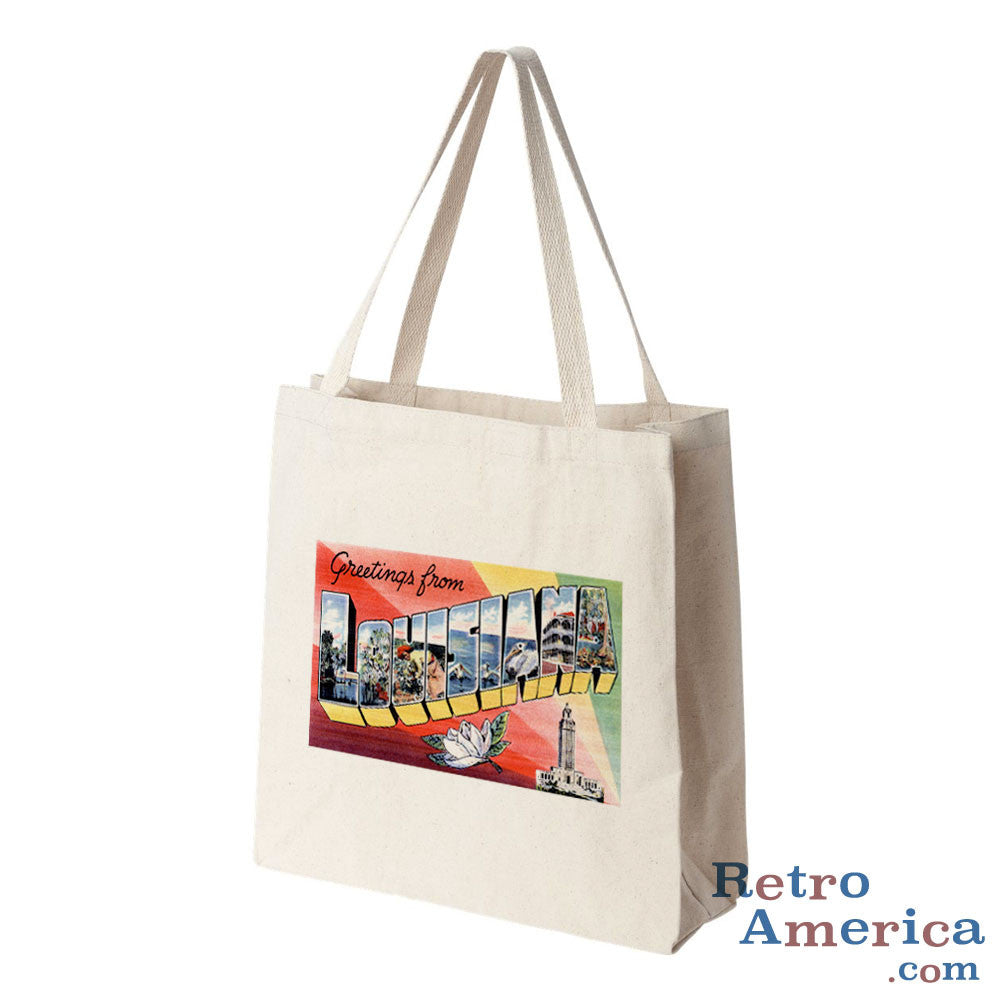 Greetings from Louisiana LA 3 Postcard Tote Bag