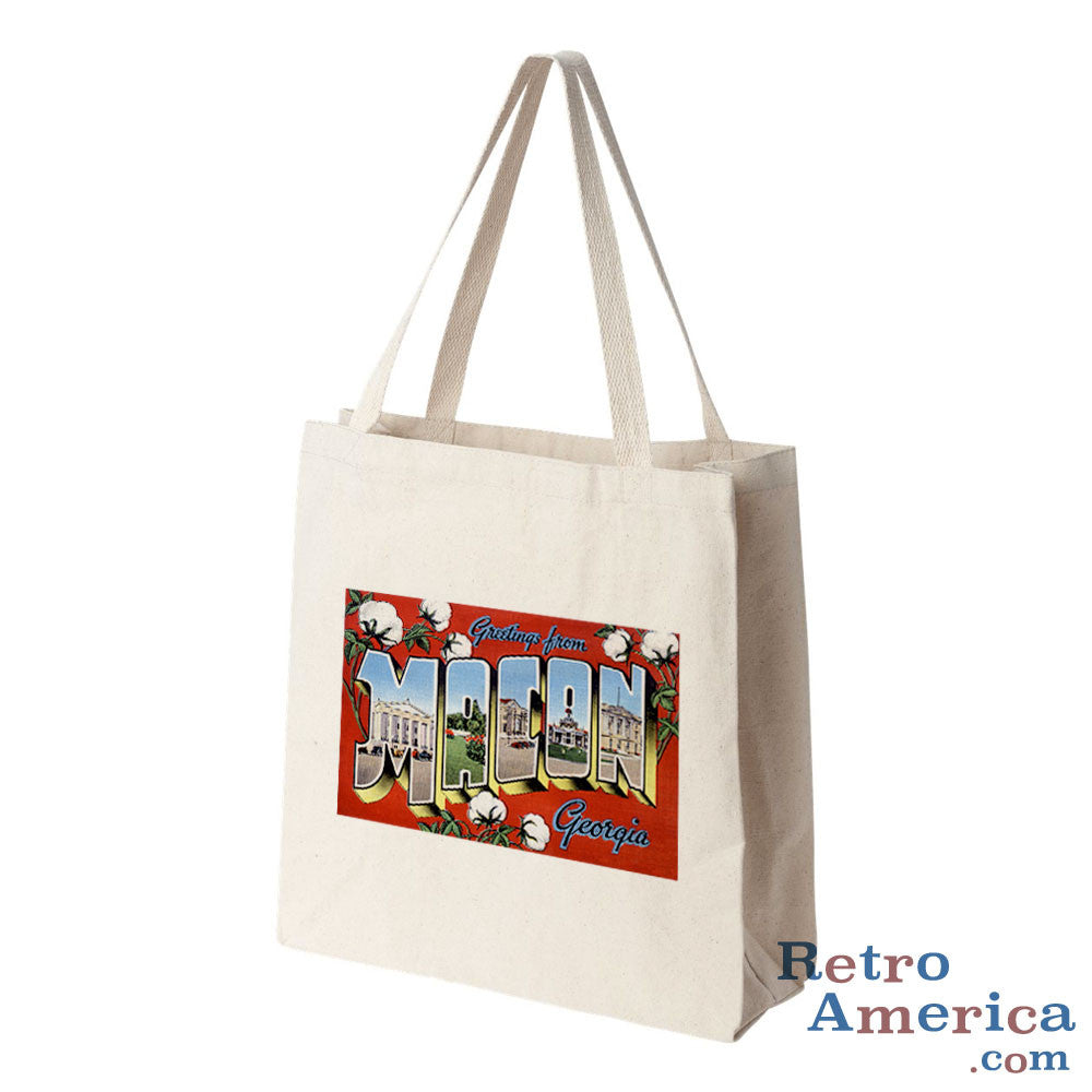 Greetings from Macon Georgia GA Postcard Tote Bag