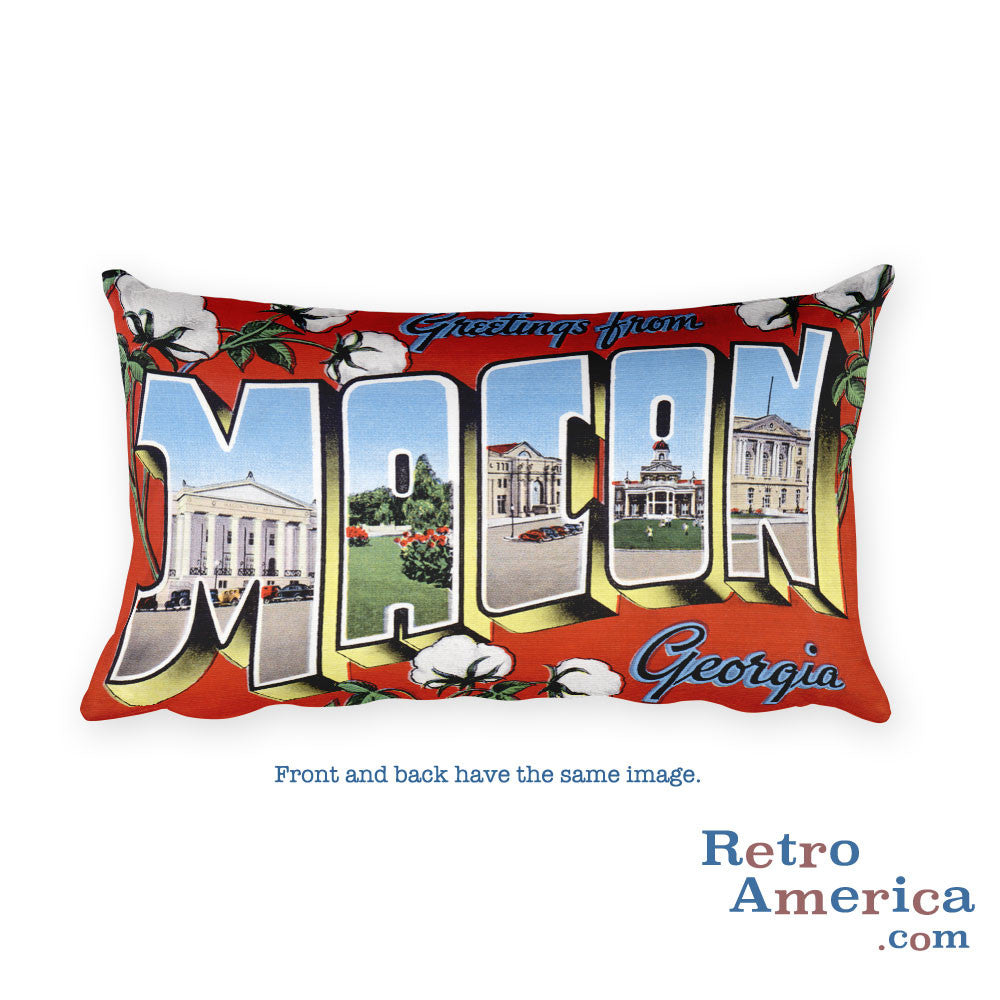 Greetings from Macon Georgia Throw Pillow