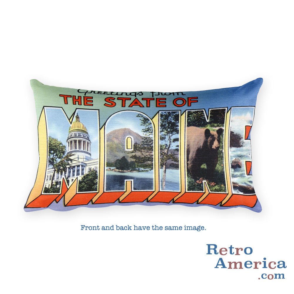 Greetings from Maine Throw Pillow 4