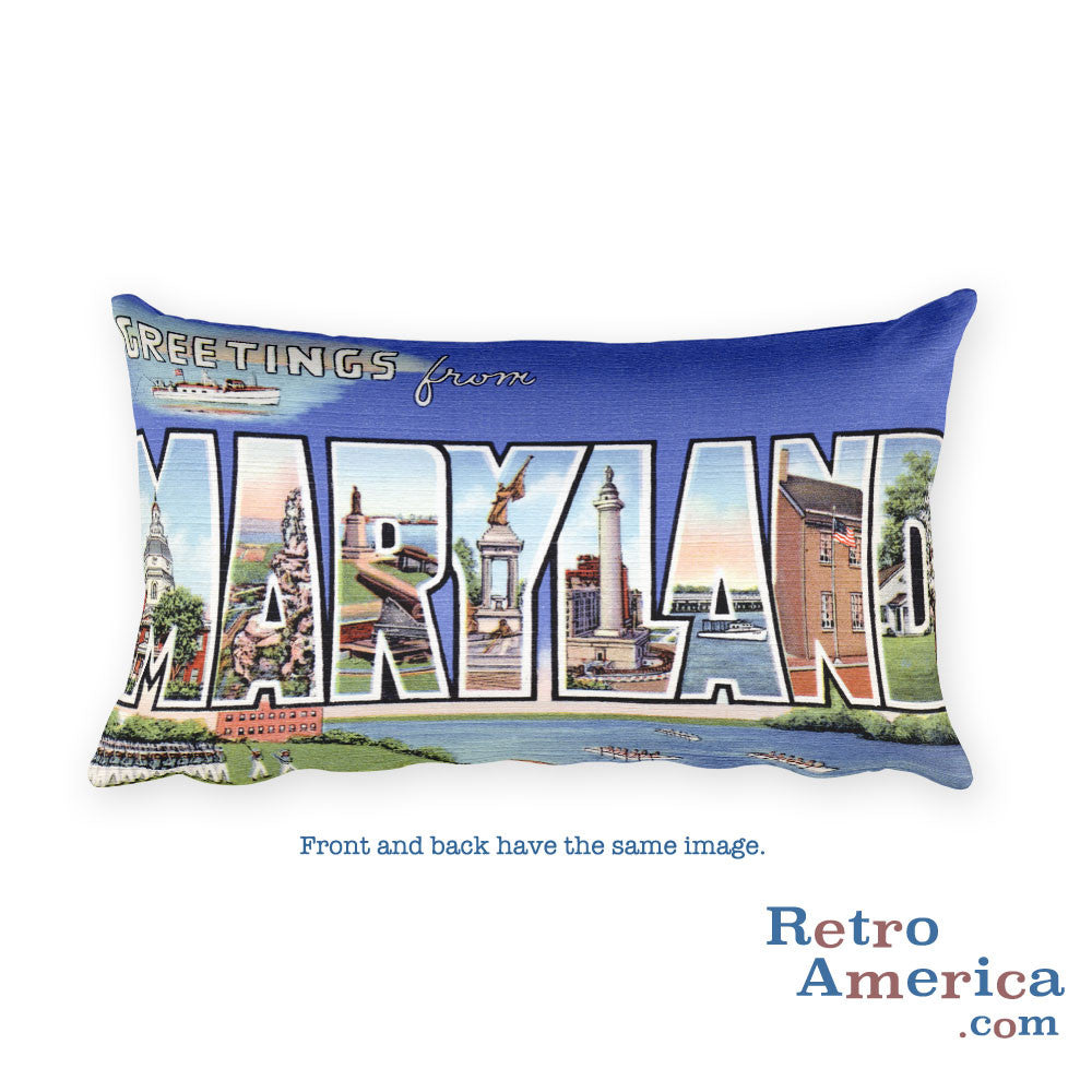 Greetings from Maryland Throw Pillow 2
