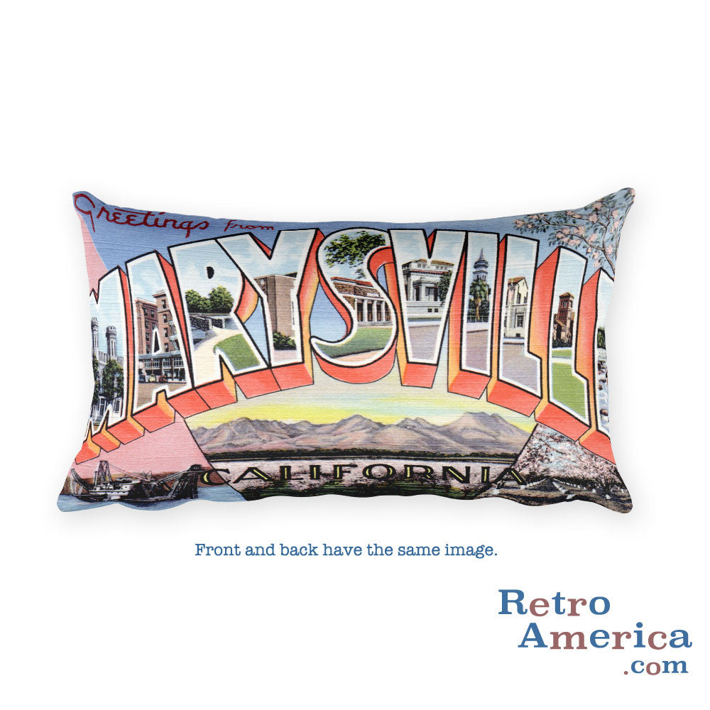 Greetings from Marysville California Throw Pillow