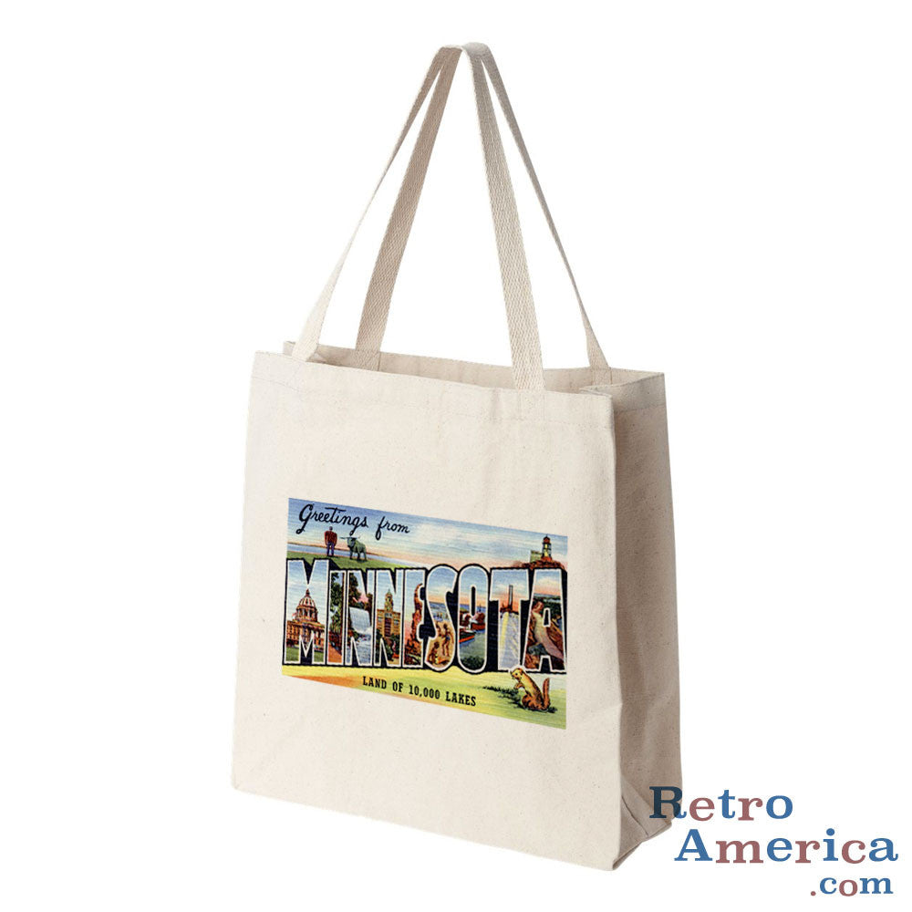 Greetings from Minnesota MN 2 Postcard Tote Bag