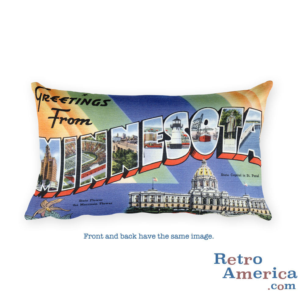 Greetings from Minnesota Throw Pillow 1