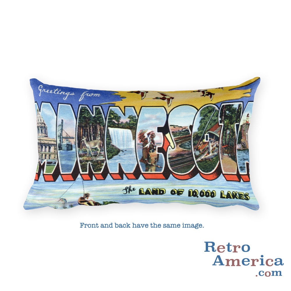 Greetings from Minnesota Throw Pillow 4
