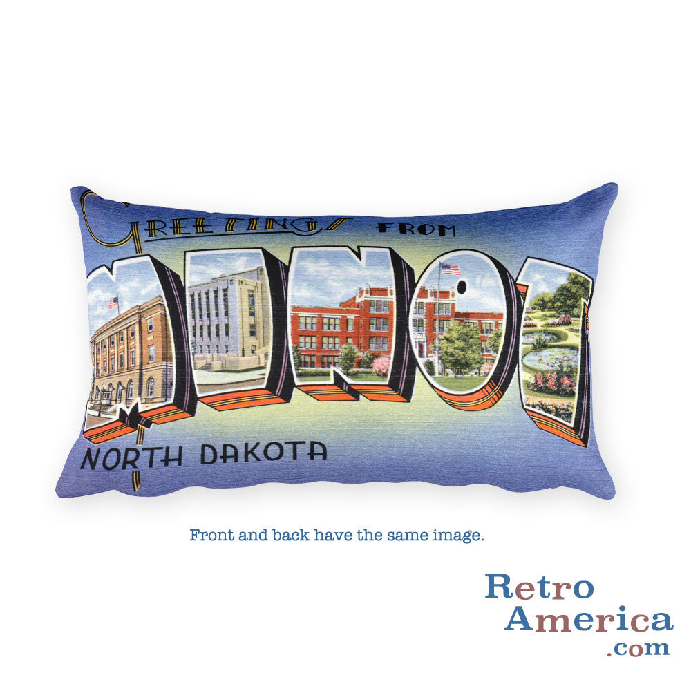Greetings from Minot North Dakota Throw Pillow