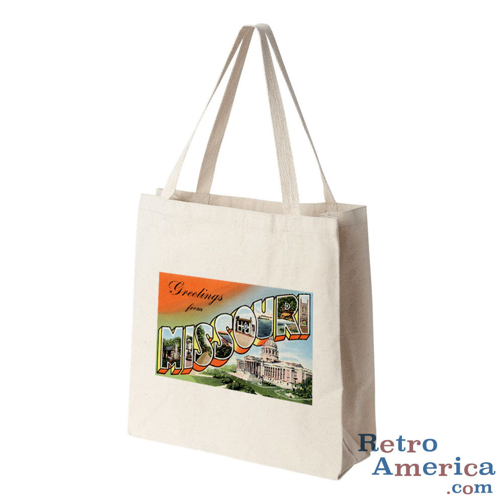 Greetings from Missouri MO 5 Postcard Tote Bag