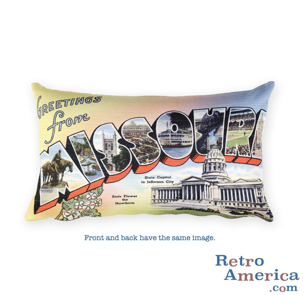Greetings from Missouri Throw Pillow 1