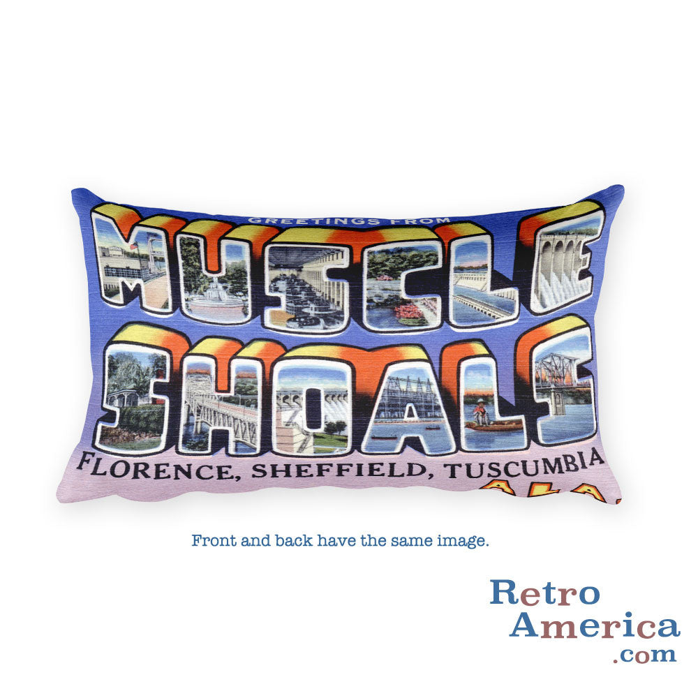 Greetings from Muscle Shoals Alabama Throw Pillow