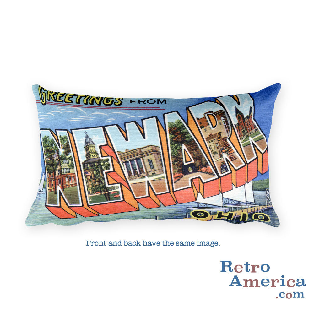 Greetings from Newark Ohio Throw Pillow