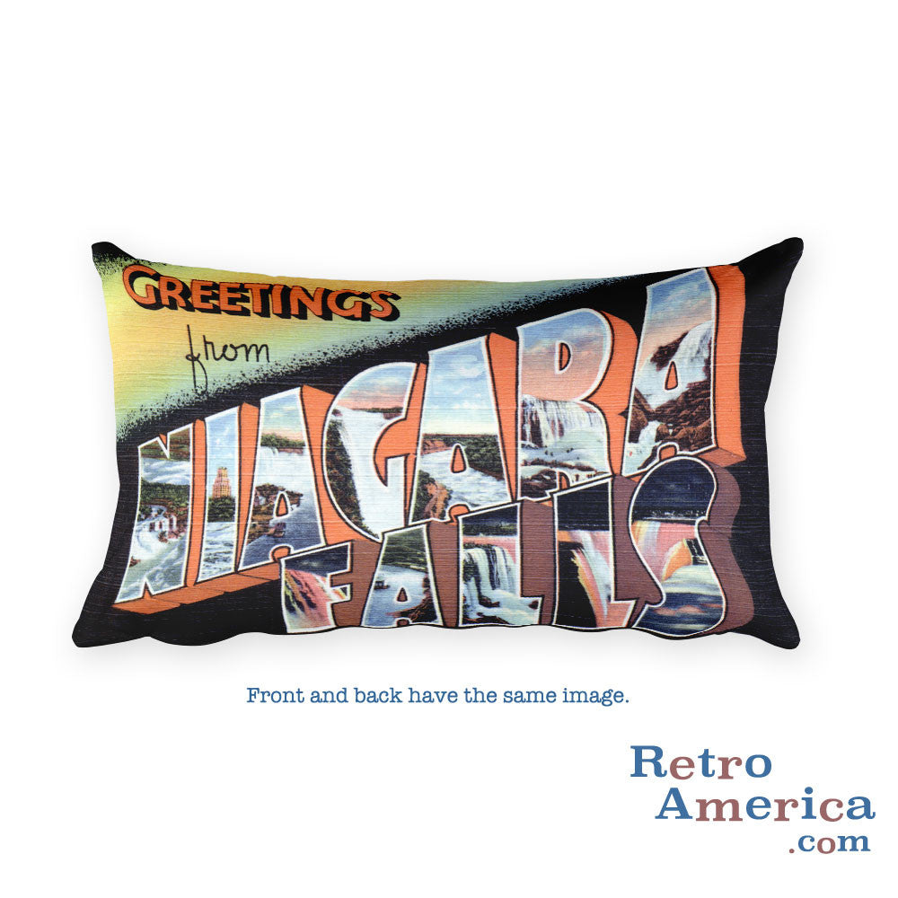 Greetings from Niagara Falls New York Throw Pillow 2