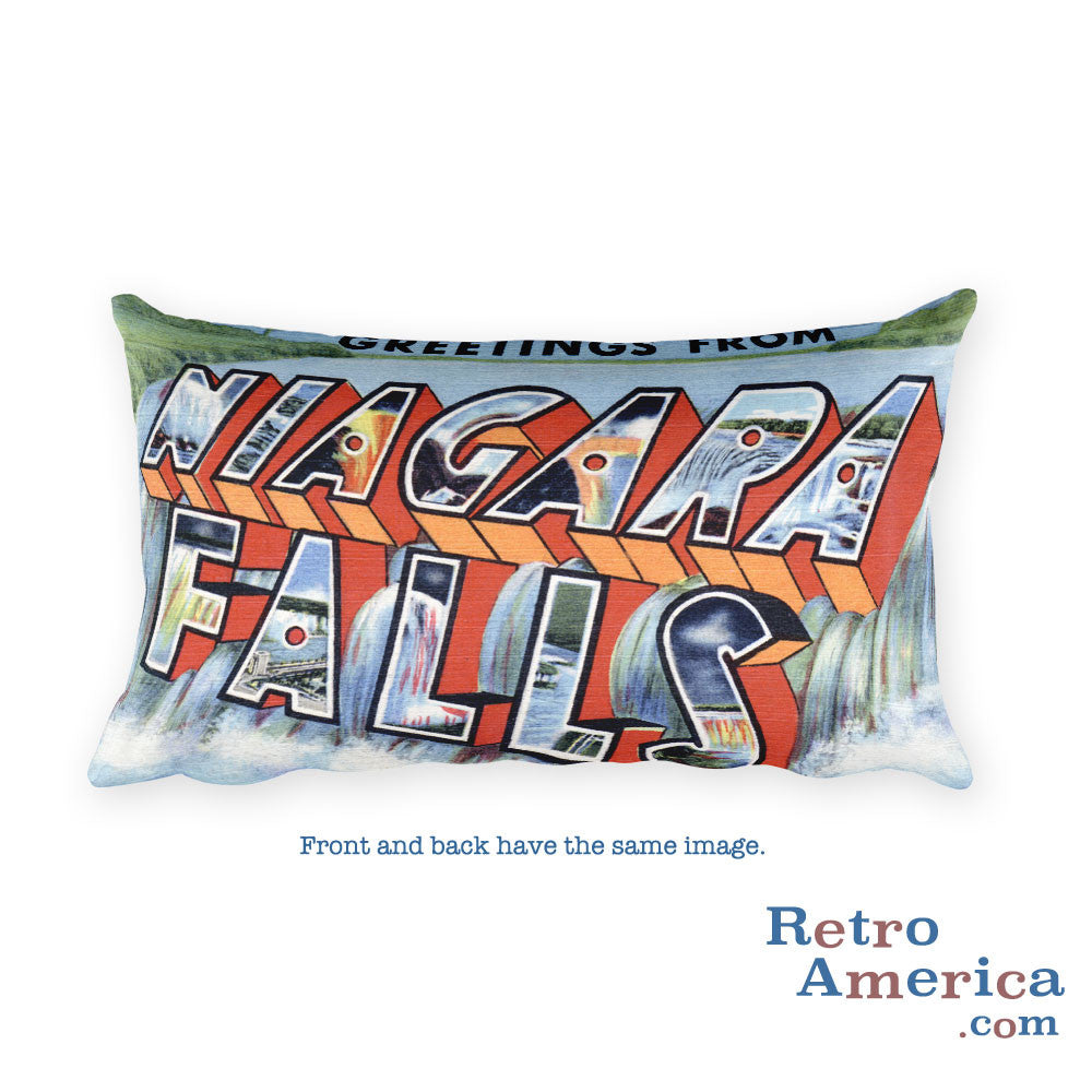 Greetings from Niagara Falls New York Throw Pillow