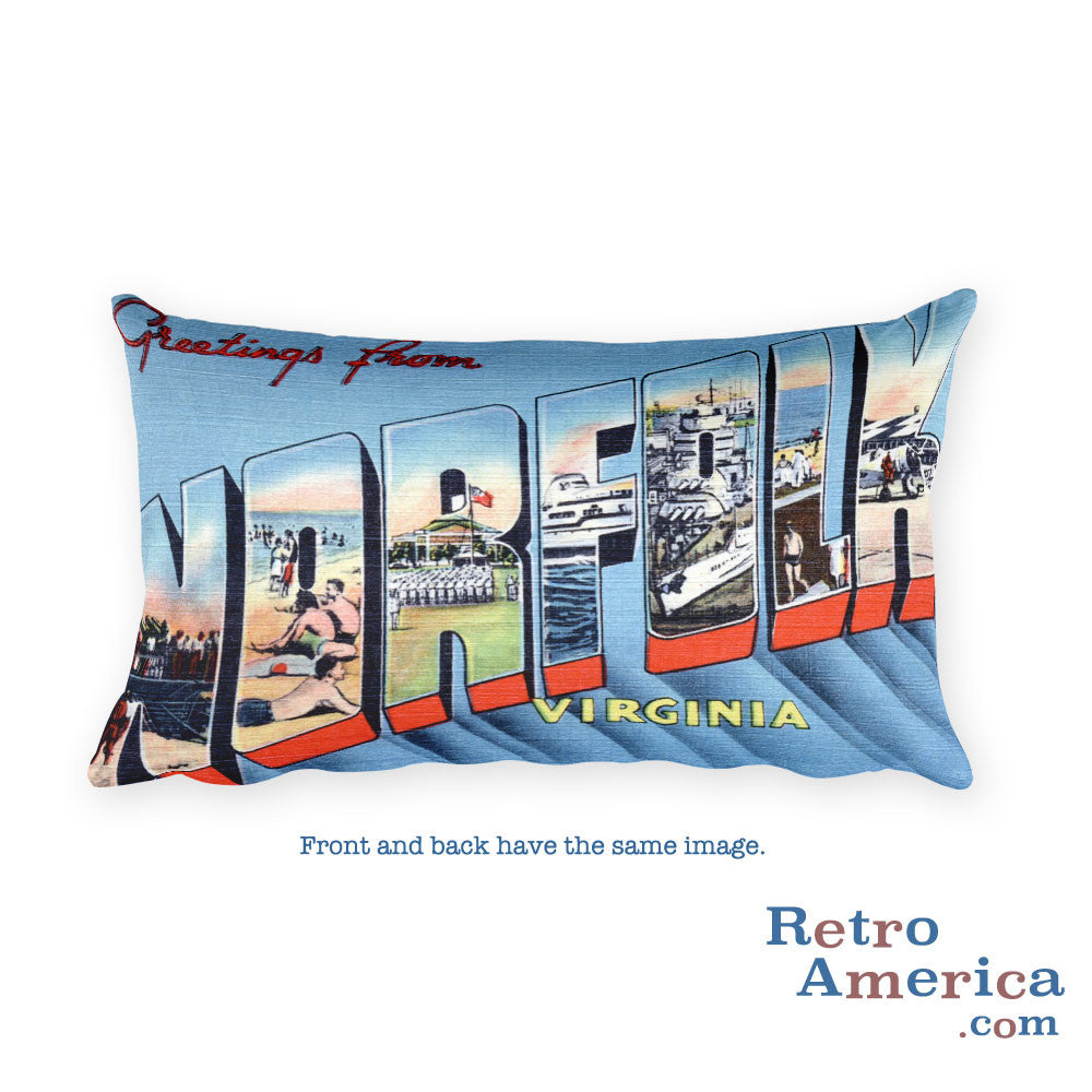 Greetings from Norfolk Virginia Throw Pillow
