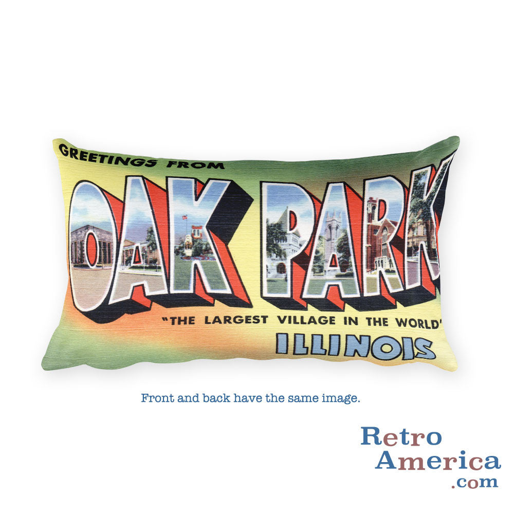 Greetings from Oak Park Illinois Throw Pillow
