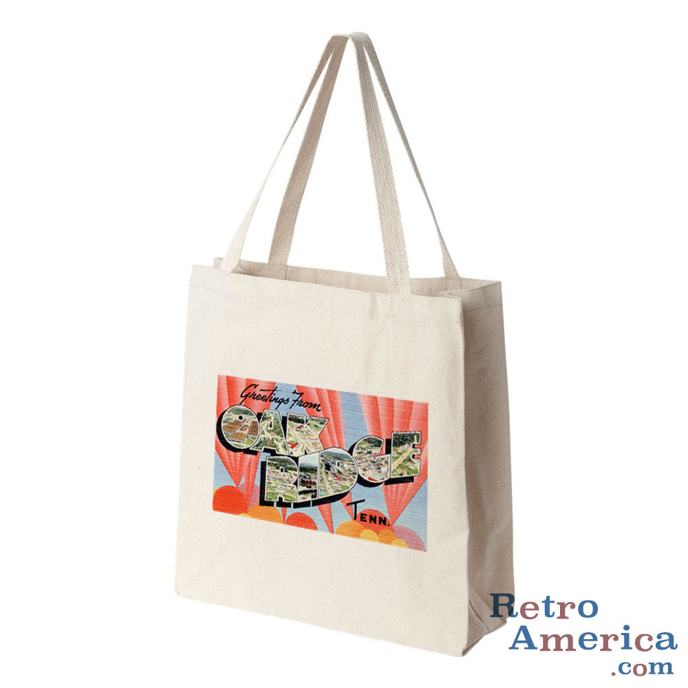 Greetings from Oak Ridge Tennessee TN Postcard Tote Bag