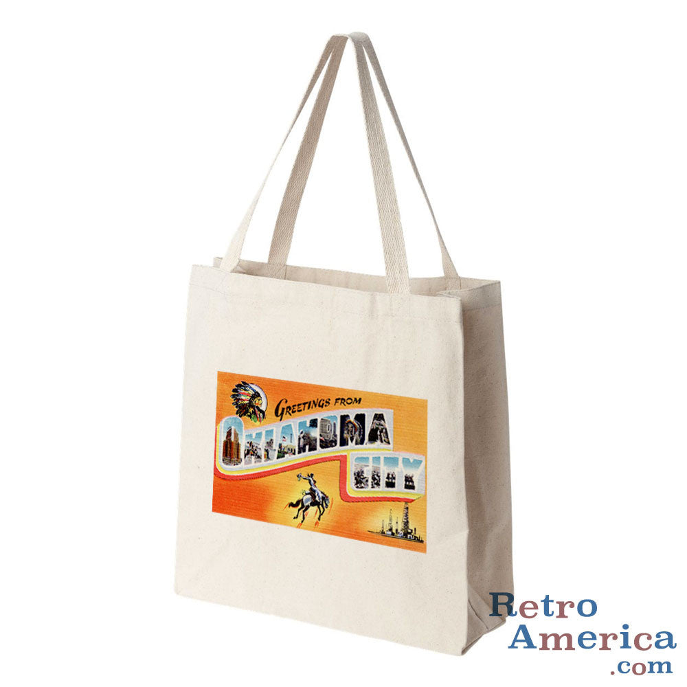 Greetings from Oklahoma City Oklahoma OK 1 Postcard Tote Bag