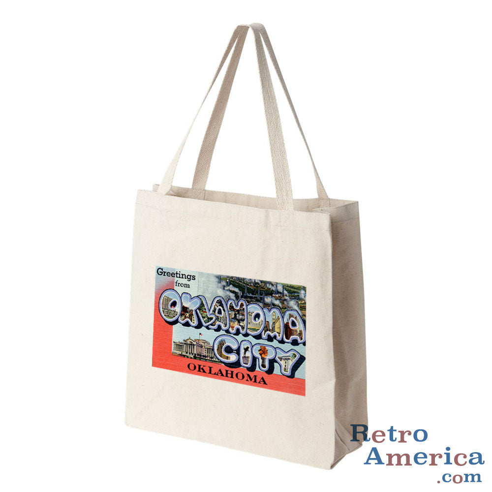 Greetings from Oklahoma City Oklahoma OK 2 Postcard Tote Bag