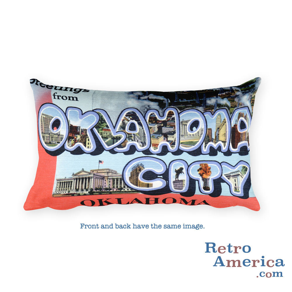 Greetings from Oklahoma City Oklahoma Throw Pillow 2
