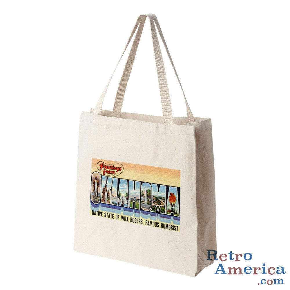 Greetings from Oklahoma OK 2 Postcard Tote Bag