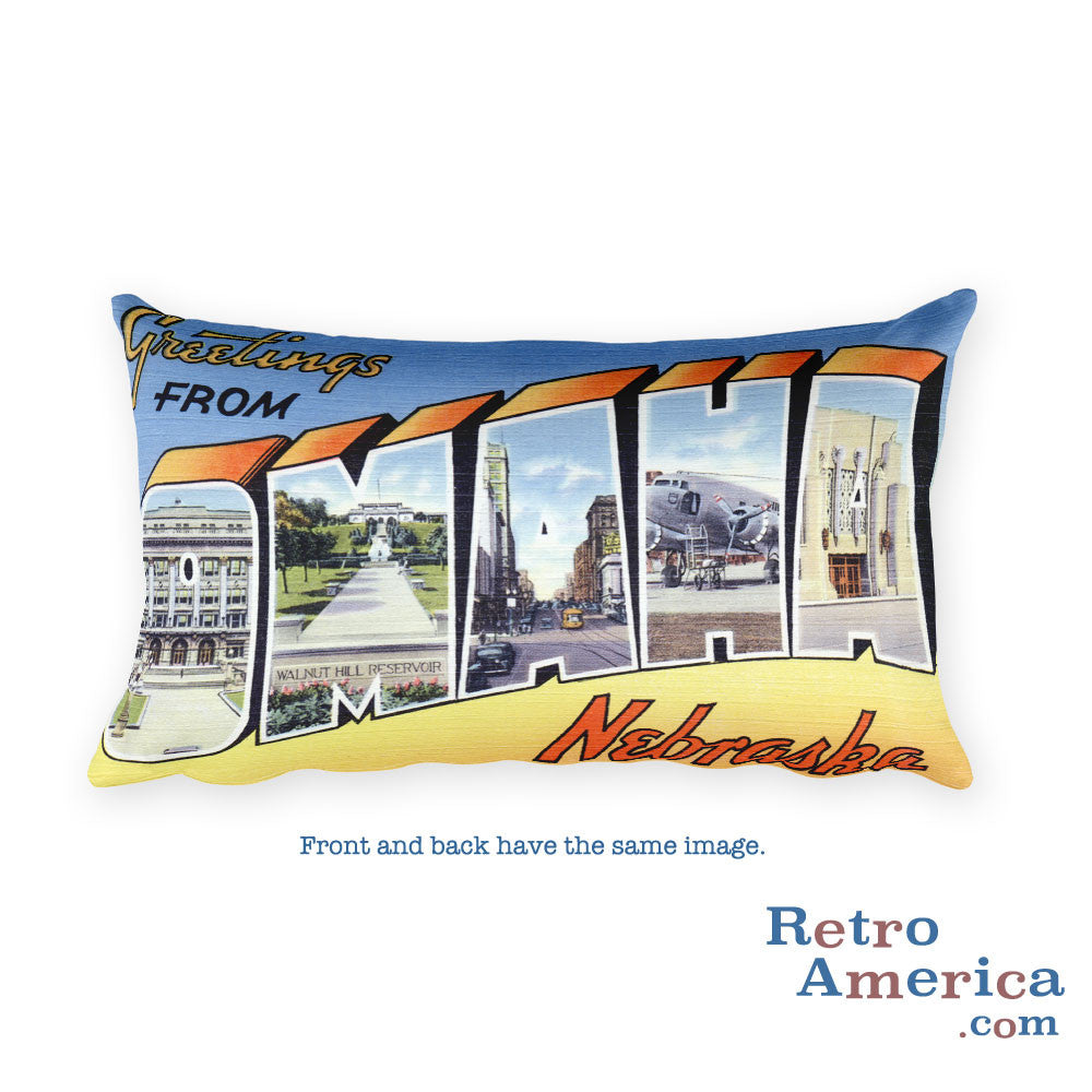 Greetings from Omaha Nebraska Throw Pillow 2
