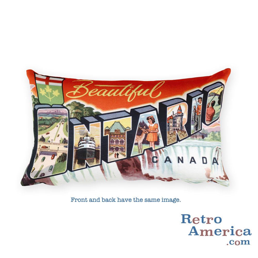 Greetings from Ontario Canada Throw Pillow