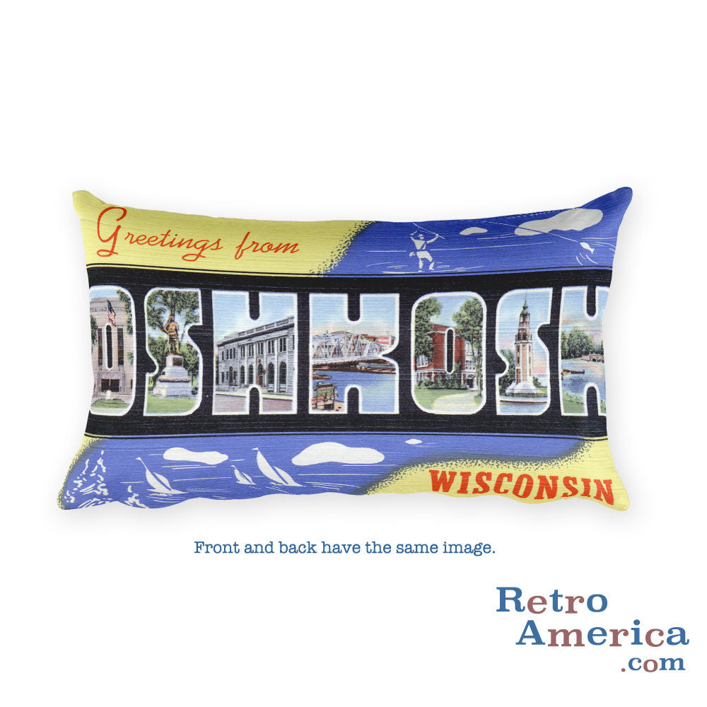 Greetings from Oshkosh Wisconsin Throw Pillow 2