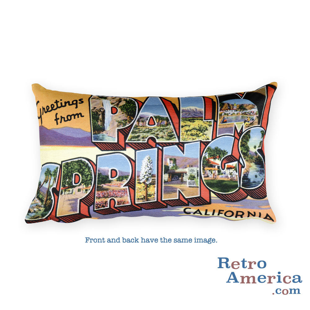 Greetings from Palm Springs California Throw Pillow