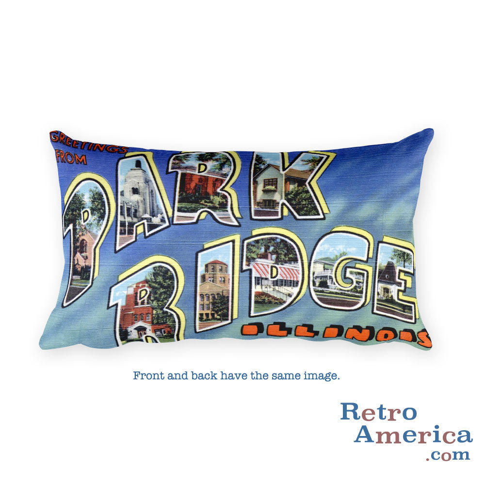 Greetings from Park Ridge Illinois Throw Pillow
